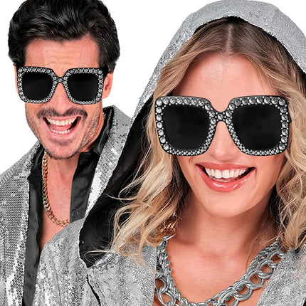 OCCHIALI NERI CON STRASS
