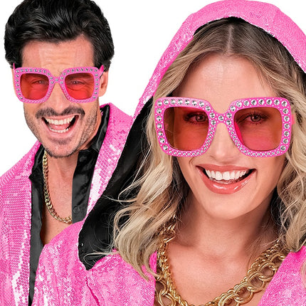 OCCHIALI ROSA CON STRASS