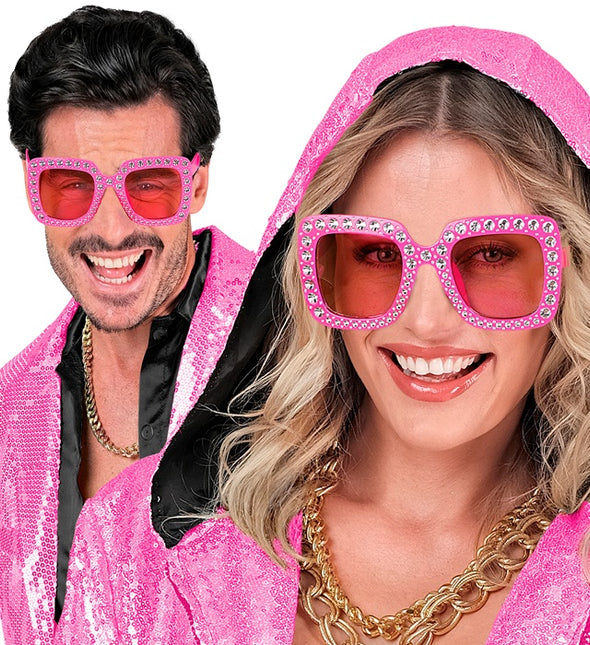 OCCHIALI ROSA CON STRASS