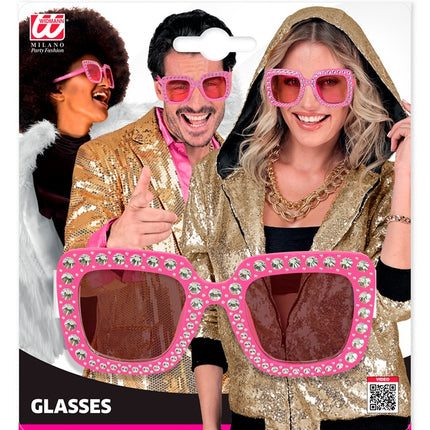 OCCHIALI ROSA CON STRASS