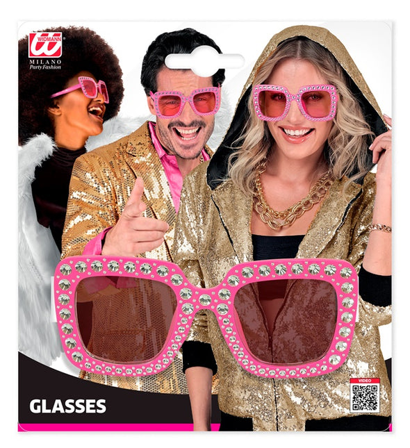 OCCHIALI ROSA CON STRASS