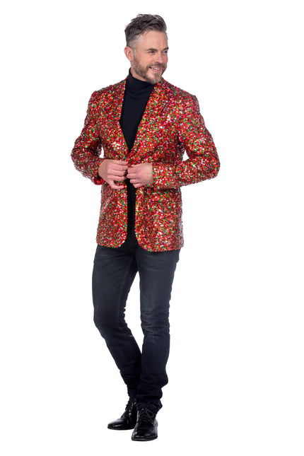 Paillettes da uomo Red Green Blazer