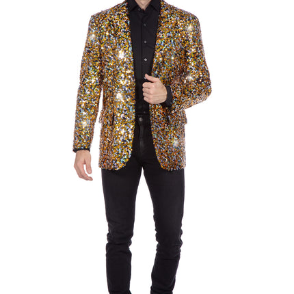 Paillettes da uomo Blazer in oro e argento