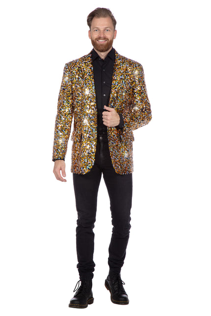 Paillettes da uomo Blazer in oro e argento
