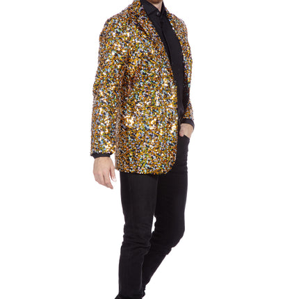 Paillettes da uomo Blazer in oro e argento