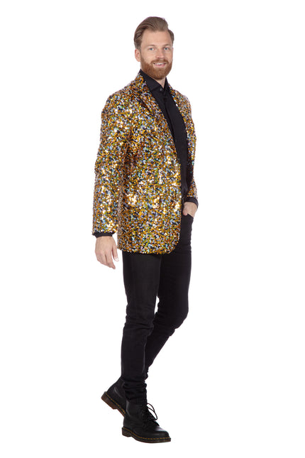 Paillettes da uomo Blazer in oro e argento