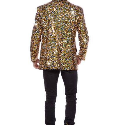 Paillettes da uomo Blazer in oro e argento