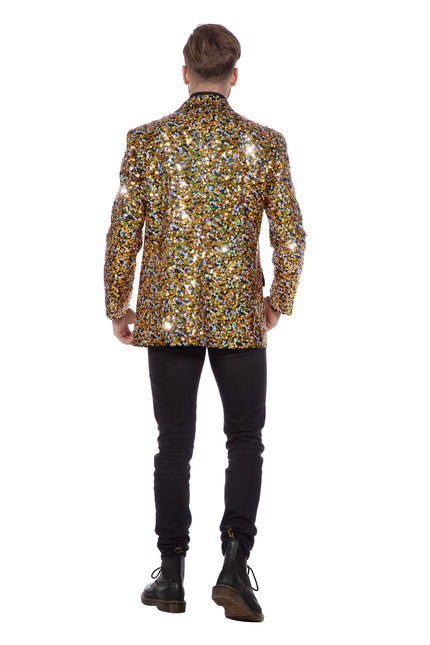 Paillettes da uomo Blazer in oro e argento