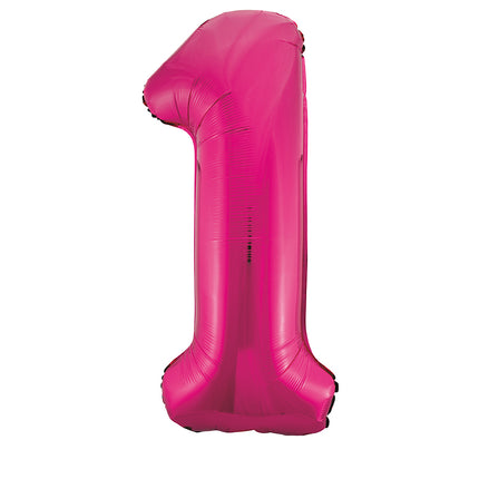 Palloncino 1 Anno Figura Fucsia Vuoto 86cm