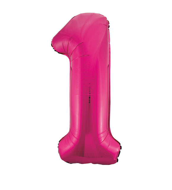 Palloncino 1 Anno Figura Fucsia Vuoto 86cm