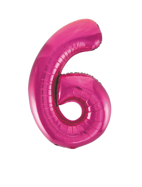 Palloncino Figura 6 Anni Fucsia Vuoto 86 cm