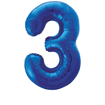 Palloncino Figura 3 Anni Blu Vuoto 86 cm