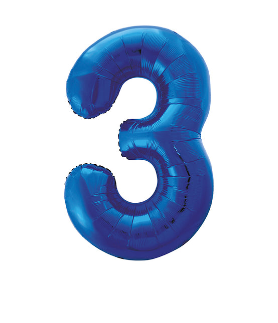 Palloncino Figura 3 Anni Blu Vuoto 86 cm