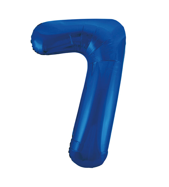 Palloncino a 7 anni di figura blu vuoto 86 cm