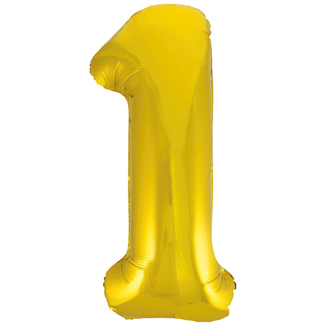 Palloncino 1 Anno Figura Oro Vuoto 86cm