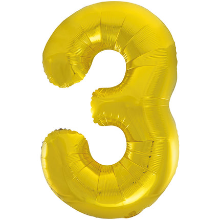 Palloncino a 3 anni con figura dorata vuoto 86 cm