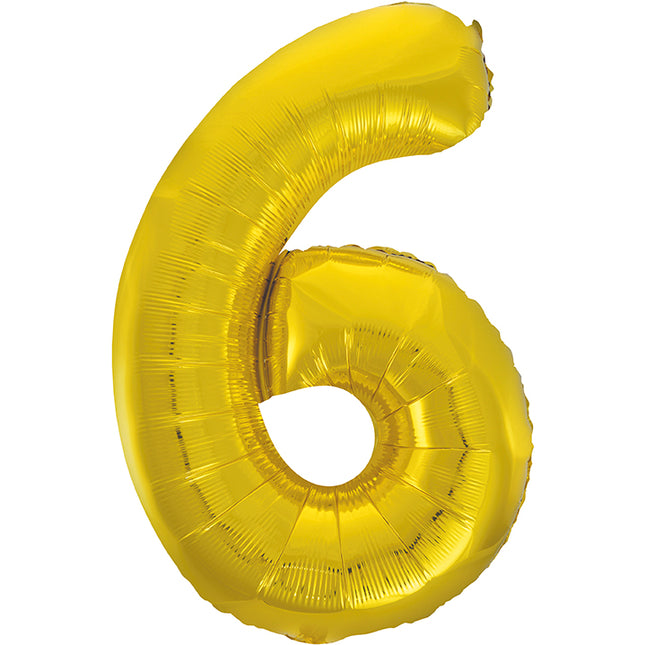 Palloncino a 6 anni con figura dorata vuoto 86 cm
