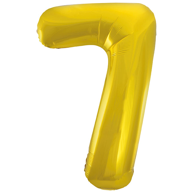 Palloncino a 7 anni con figura dorata vuoto 86 cm