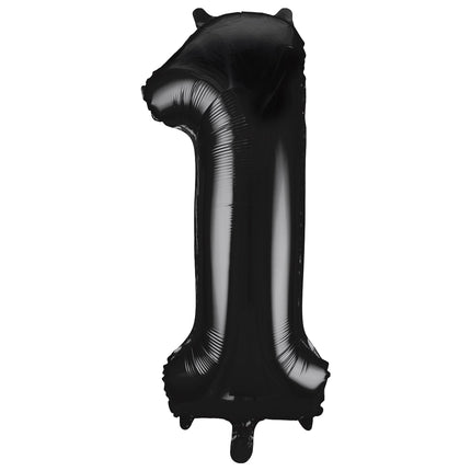 Palloncino a figura 1 anno nero vuoto 86 cm