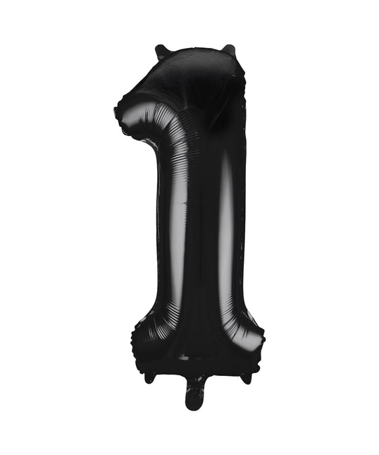 Palloncino a figura 1 anno nero vuoto 86 cm