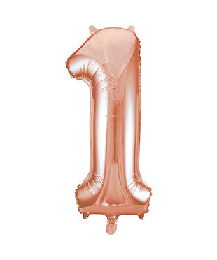 Palloncino 1 Anno Figura Oro Rosa Vuoto 86 cm