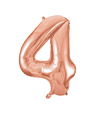 Palloncino 4 anni a figura rosa oro vuoto 86 cm