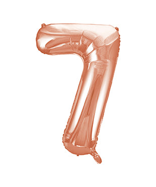 Palloncino a 7 anni con figura in oro rosa vuoto da 86 cm