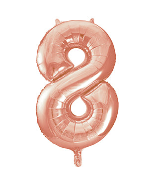 Palloncino 8 anni a figura rosa oro vuoto 86cm