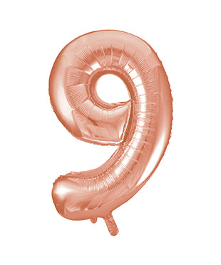 Palloncino 9 anni a figura rosa oro vuoto 86 cm