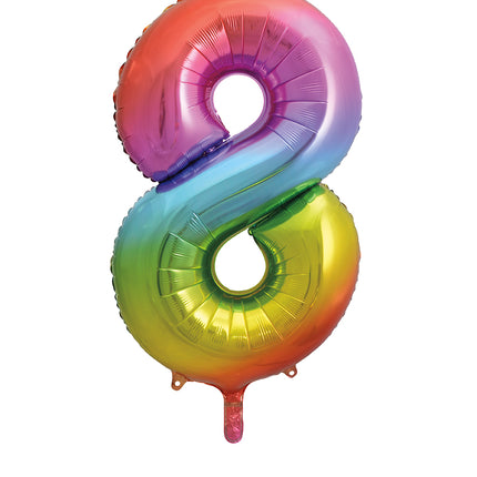Palloncino a 8 anni con figura arcobaleno vuoto 86 cm
