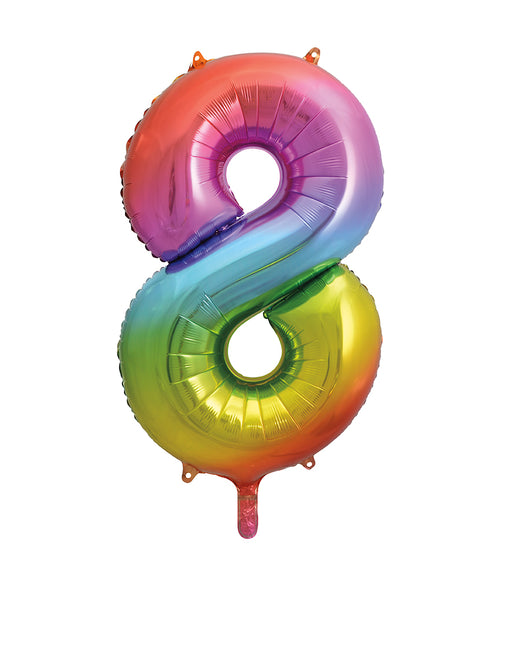 Palloncino a 8 anni con figura arcobaleno vuoto 86 cm