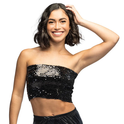 Top Sparkle nero (M/L elasticizzato)