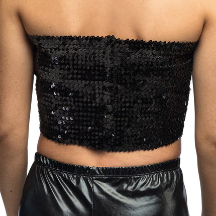 Top Sparkle nero (M/L elasticizzato)
