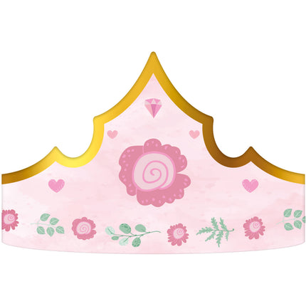 Corona della principessa rosa 60 cm 6 pezzi