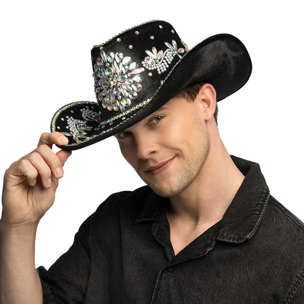 Cappello da cowboy Crystal nero