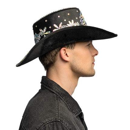 Cappello da cowboy Crystal nero