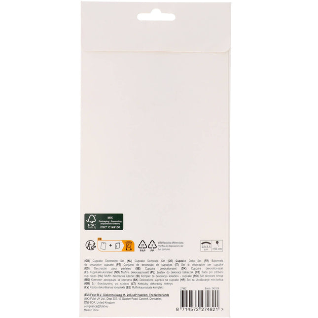 Topper per cupcake pirata con involucri per cupcake 6 pezzi