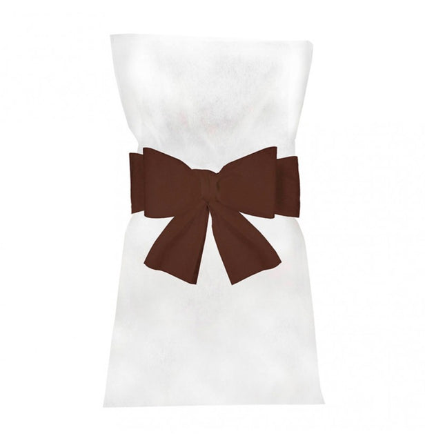 Fiocco per sedia marrone cioccolato 19 cm 6 pezzi