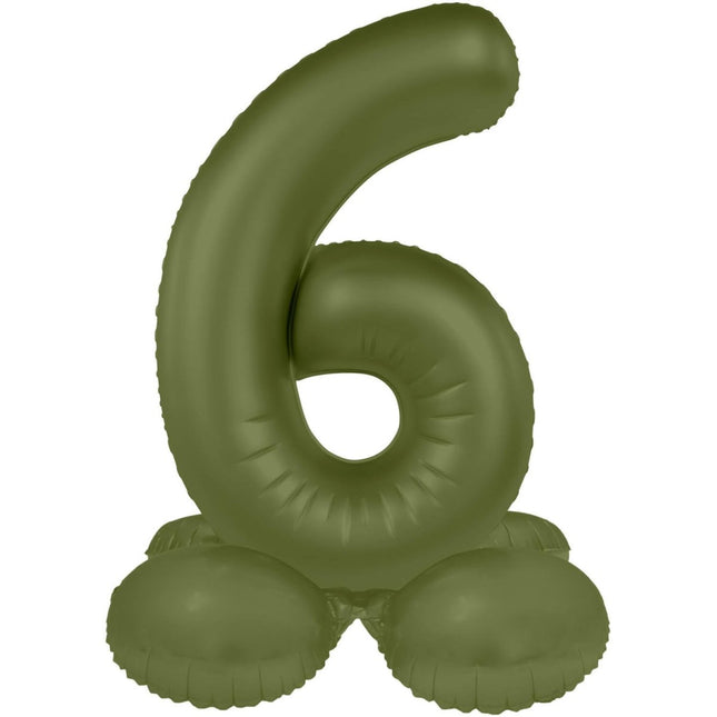 6 Jaar Cijfer Ballon Groen Mat 41cm van Folat koop je bij Partywinkel