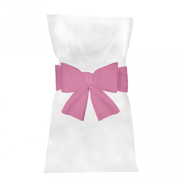 Fiocco per sedia rosa 19 cm 6 pezzi
