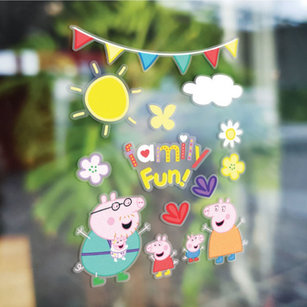 6 PEPPA PIG WINDOW CLINGS van Unique koop je bij Partywinkel