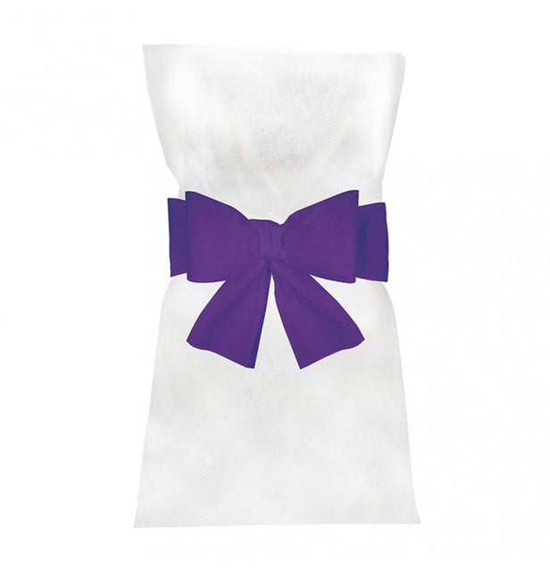 Fiocco per sedia viola 19 cm 6 pezzi
