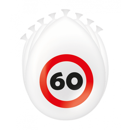 60 Jaar Ballonnen Verkeersbord 30cm - Partywinkel - 8716764235382