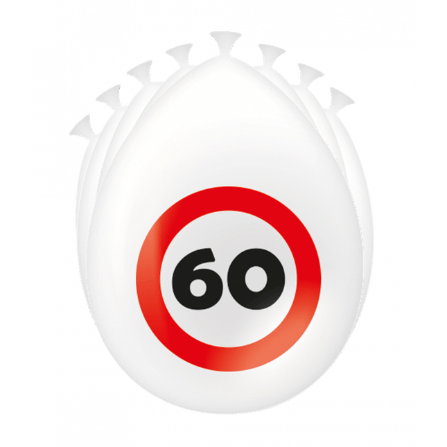 60 Jaar Ballonnen Verkeersbord 30cm - Partywinkel - 8716764235382