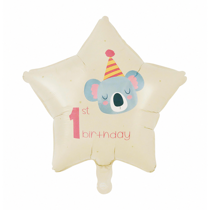 Happy 1St Birthday Helium Ballon Meisje Leeg 45cm