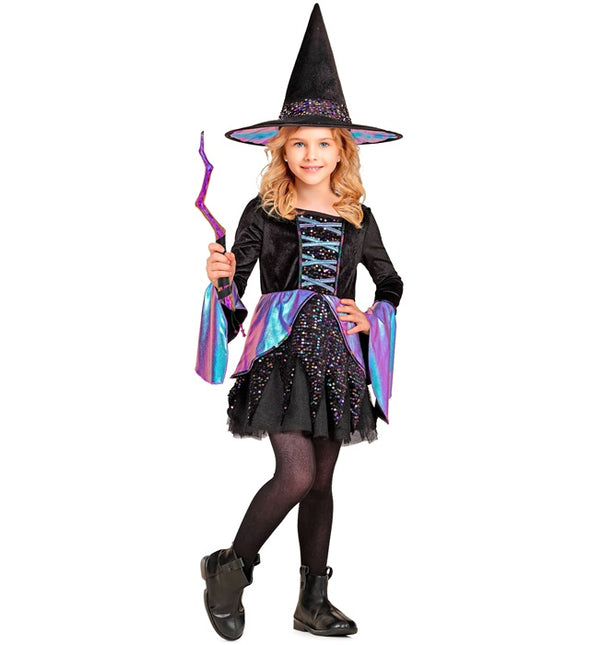 Costume da strega bambino nero multicolore