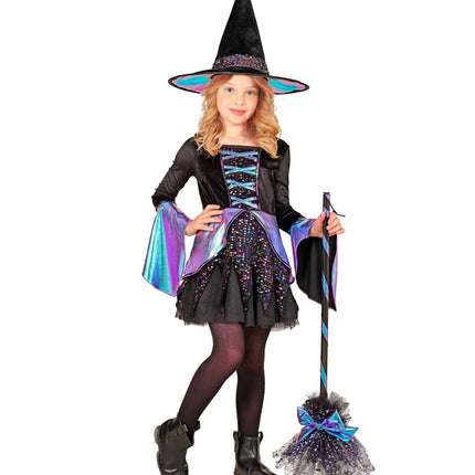 Costume da strega bambino nero multicolore