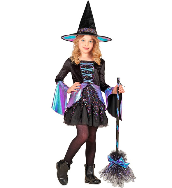Costume da strega bambino nero multicolore