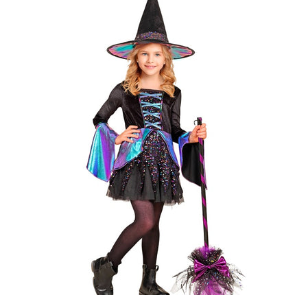 Costume da strega bambino nero multicolore