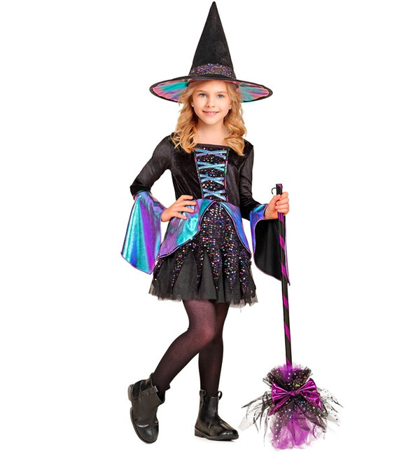 Costume da strega bambino nero multicolore